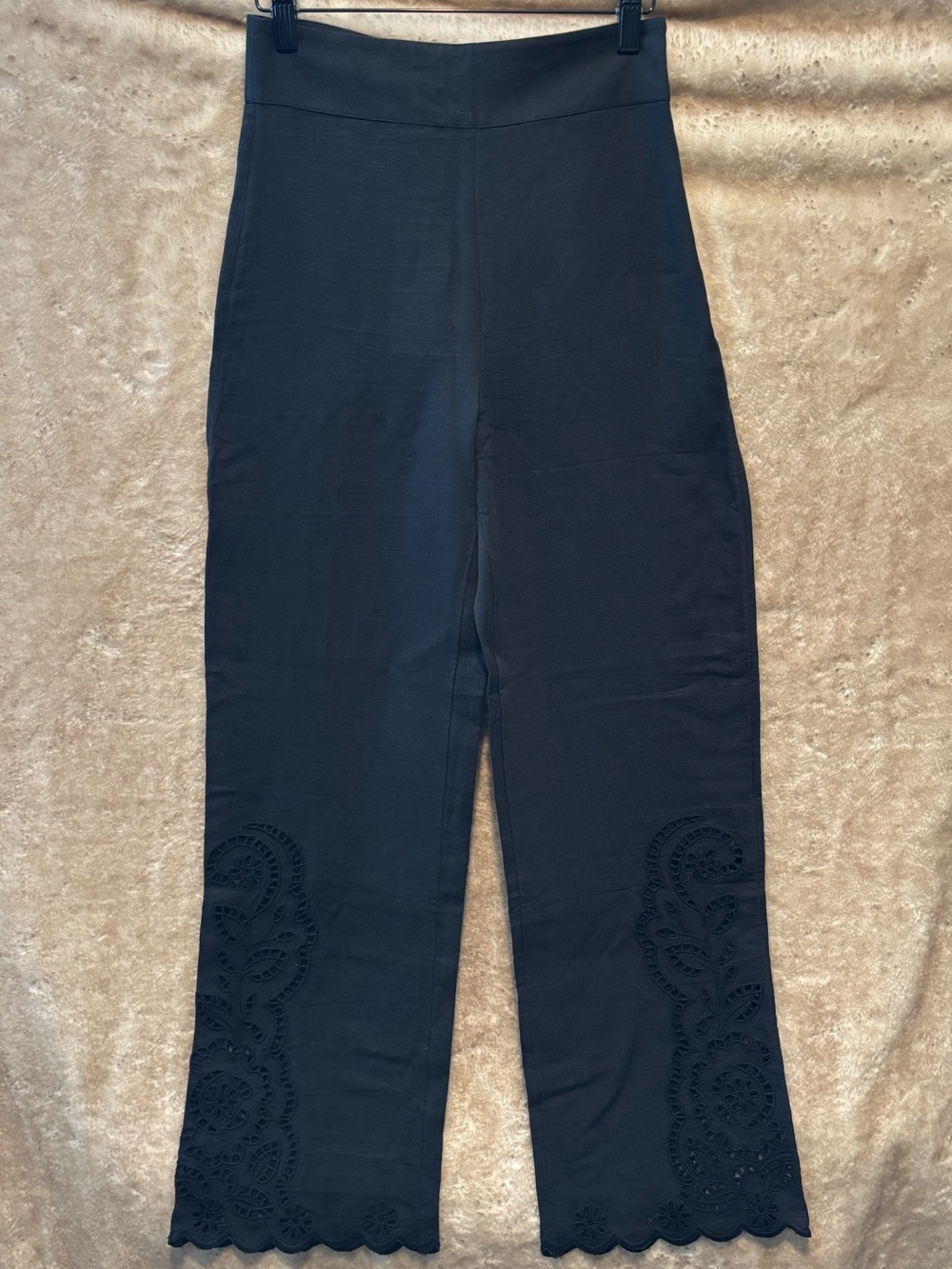Sézane - Fausto Trousers - Size 2/34 - Black Embroidery - Picture 5 of 12